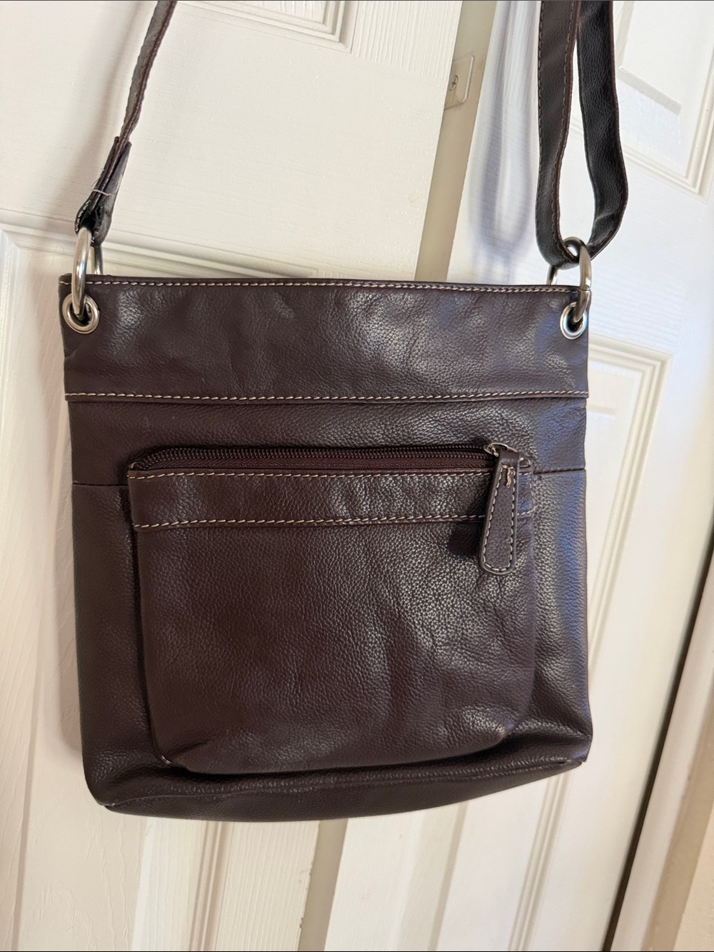 Classic Brown Leather Crossbody Bag